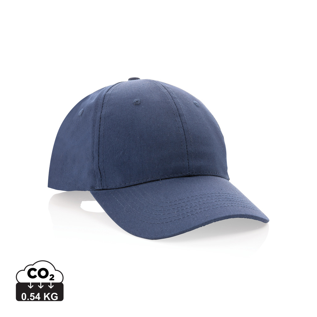Casquette 6 pans coton recyclé 190 g publicitaire Impact Bleu marine